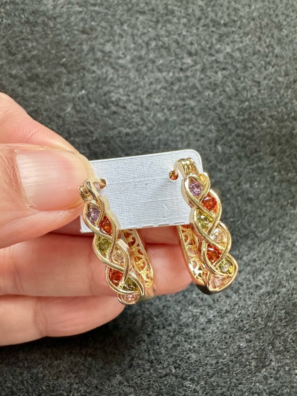 Gold-Tone Multicolor Braided Hoop Earrings - Women Jewelry